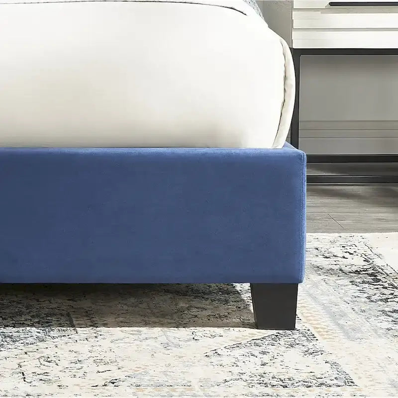 Upholstered Polyester Platform Bed with Button Tufted Wingback