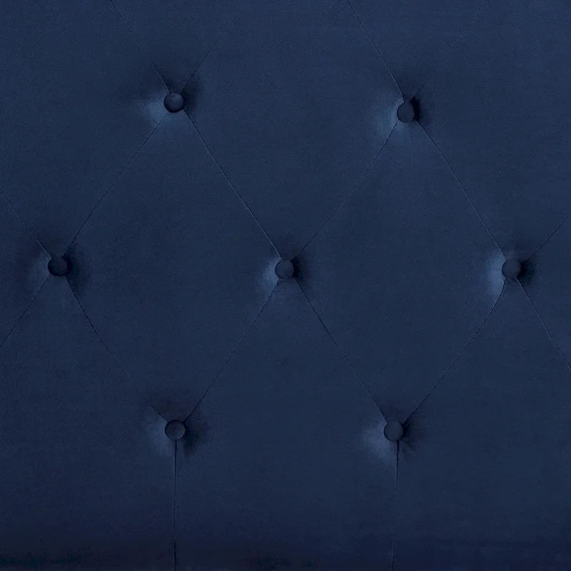 Upholstered Polyester Platform Bed with Button Tufted Wingback