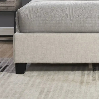 Upholstered Polyester Platform Bed with Button Tufted Wingback