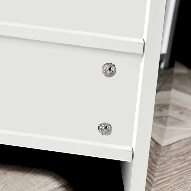 Modern Storage Cabinet with LED Light, Shelves and 3 Doors for Hallway, Dining Room