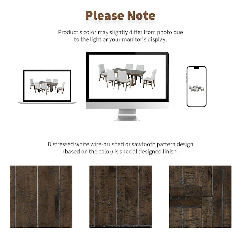 Traditional Style 7-piece Extendable Dining Table Set with Butterfly Leaf and 6 Upholstered Chairs