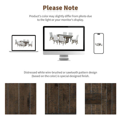 Traditional Style 7-piece Extendable Dining Table Set with Butterfly Leaf and 6 Upholstered Chairs