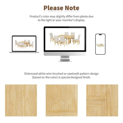 Traditional Style 7-piece Extendable Dining Table Set with Butterfly Leaf and 6 Upholstered Chairs