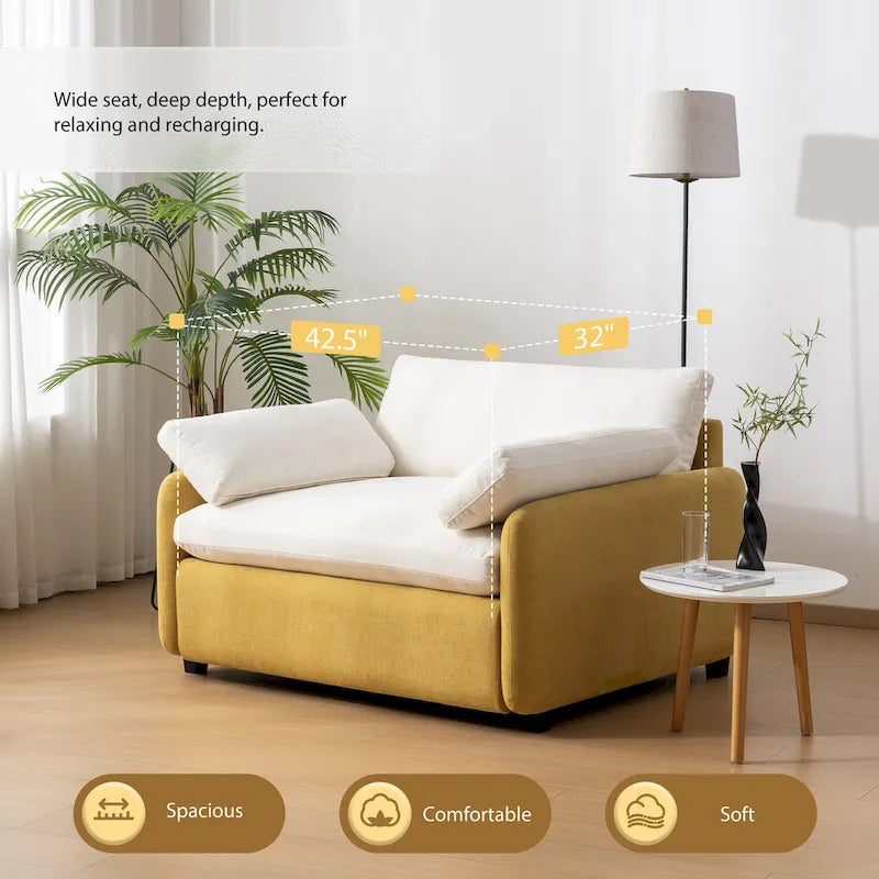 50 Oversized Chenille Upholstered Single Sofa Chair