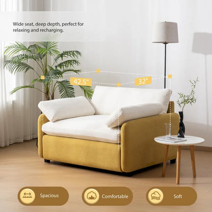 50 Oversized Chenille Upholstered Single Sofa Chair