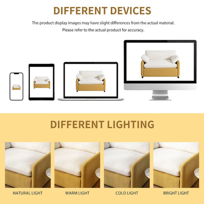 50 Oversized Chenille Upholstered Single Sofa Chair