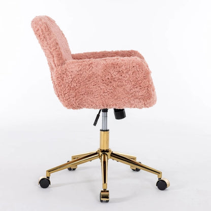 A&A Furniture Office Chair: Upholstered Desk Chair and Golden Metal Base