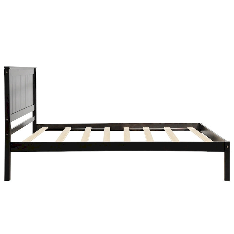 Platform Bed Frame with Headboard, Wood Slat Support