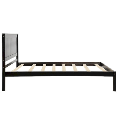 Platform Bed Frame with Headboard, Wood Slat Support