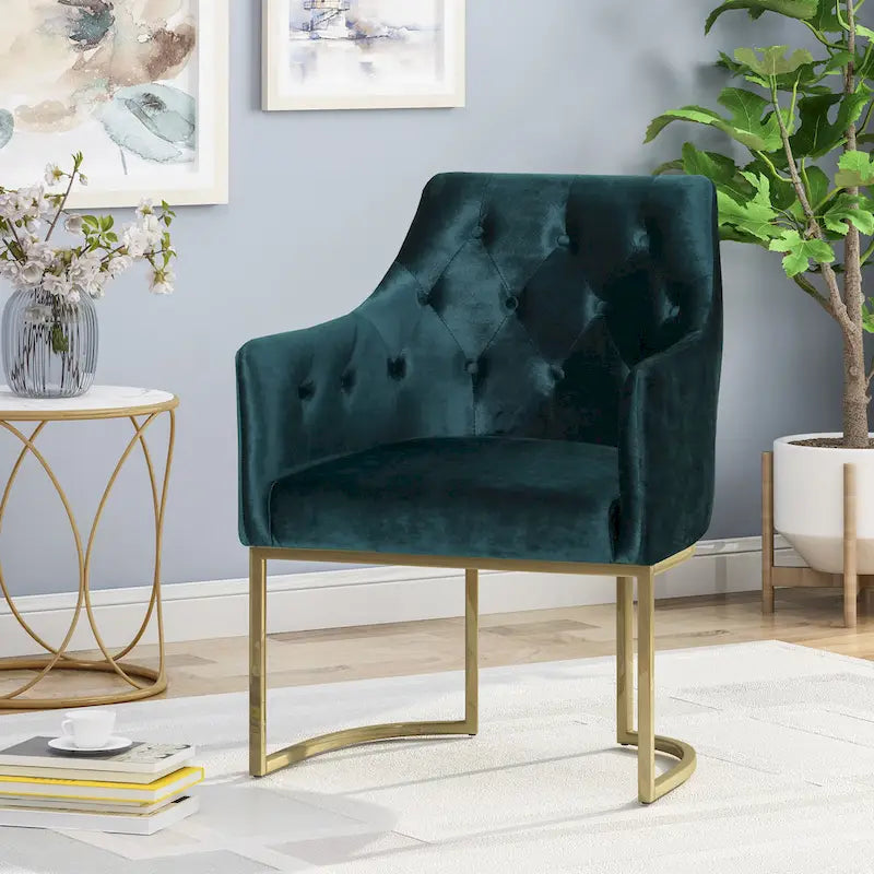 McDonough Modern Tufted Glam Accent Chair by Christopher Knight Home