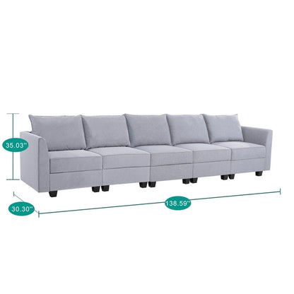Modular 4 Piece Sofa with Soft Comfortable Seating Linen Sofa Couch with Sturdy Wooden Frame Ideal for Small Spaces