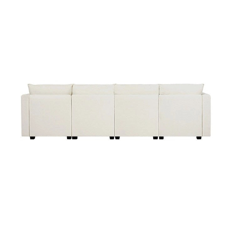 Modular 4 Piece Sofa with Soft Comfortable Seating Linen Sofa Couch with Sturdy Wooden Frame Ideal for Small Spaces