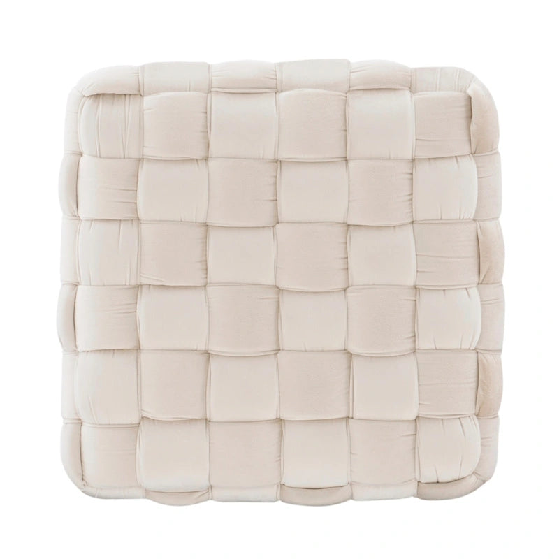 Newbury Handwoven Velvet Square Ottoman