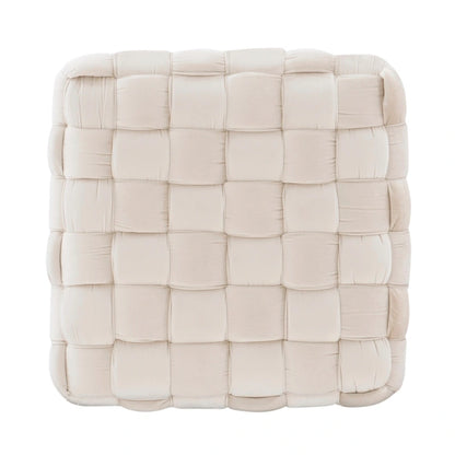 Newbury Handwoven Velvet Square Ottoman