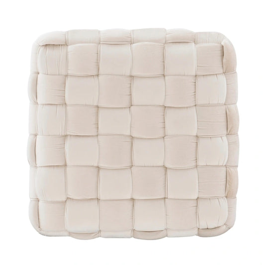 Newbury Handwoven Velvet Square Ottoman