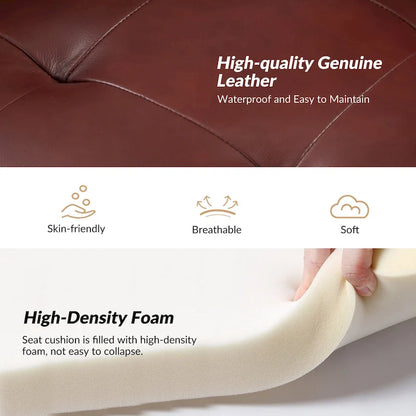 Elizabeth Mid-century Genuine Leather Arm Chair Set of 2 by HULALA HOME