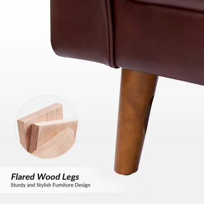 Elizabeth Mid-century Genuine Leather Arm Chair Set of 2 by HULALA HOME