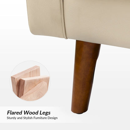 Elizabeth Mid-century Genuine Leather Arm Chair Set of 2 by HULALA HOME