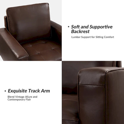 Elizabeth Mid-century Genuine Leather Arm Chair Set of 2 by HULALA HOME