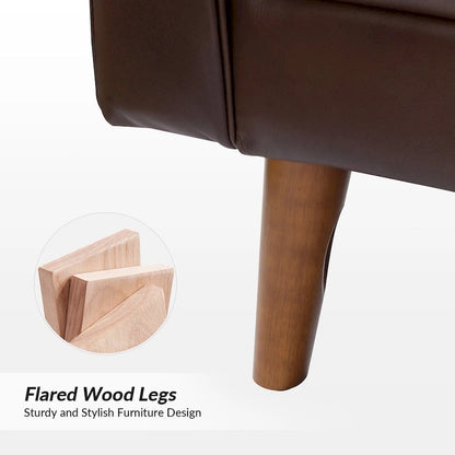 Elizabeth Mid-century Genuine Leather Arm Chair Set of 2 by HULALA HOME