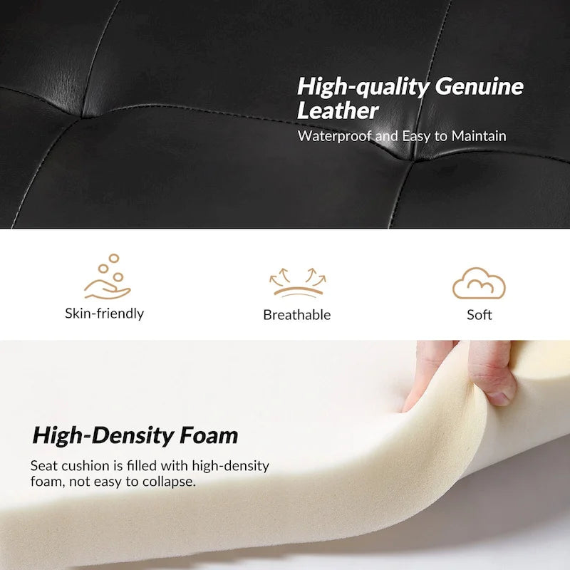 Elizabeth Mid-century Genuine Leather Arm Chair Set of 2 by HULALA HOME