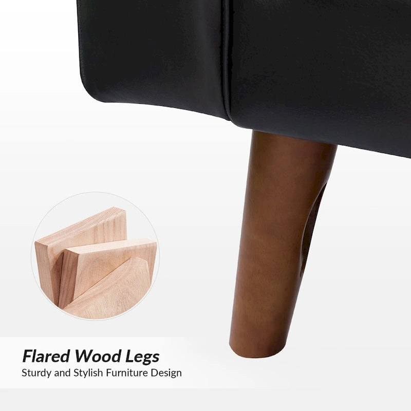 Elizabeth Mid-century Genuine Leather Arm Chair Set of 2 by HULALA HOME