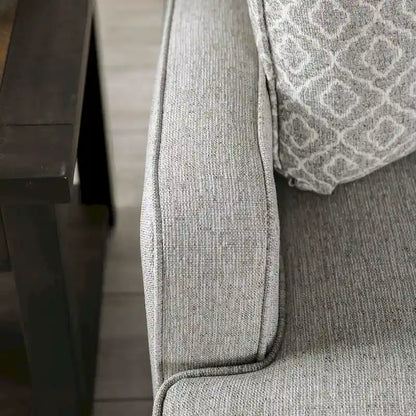Ruwa Transitional Grey Fabric Sofa with Accent Pillows by Furniture of America