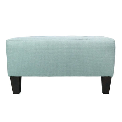 MJL Furniture MAX Button Tufted Upholstered Square Blue Ottoman