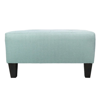 MJL Furniture MAX Button Tufted Upholstered Square Blue Ottoman