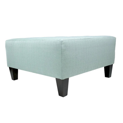 MJL Furniture MAX Button Tufted Upholstered Square Blue Ottoman