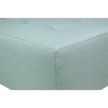 MJL Furniture MAX Button Tufted Upholstered Square Blue Ottoman