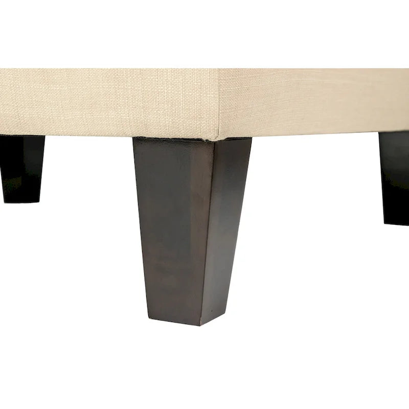 MJL Furniture MAX Button Tufted Upholstered Square Blue Ottoman