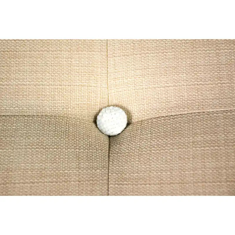 MJL Furniture MAX Button Tufted Upholstered Square Blue Ottoman