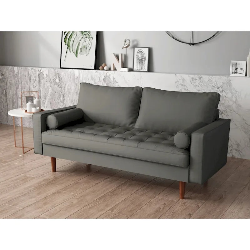 Wilson Faux Leather Mid-century Modern Loveseat