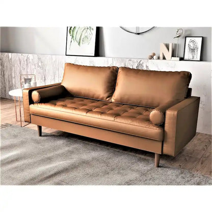 Wilson Faux Leather Mid-century Modern Loveseat