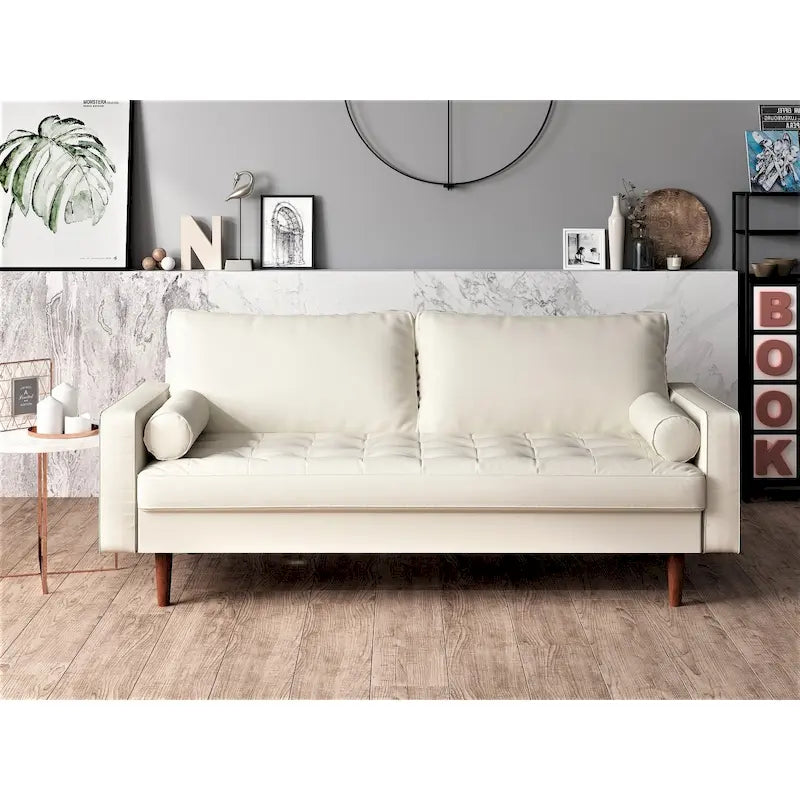 Wilson Faux Leather Mid-century Modern Loveseat