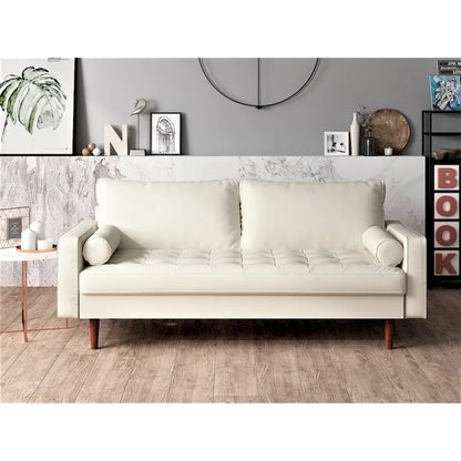 Wilson Faux Leather Mid-century Modern Loveseat