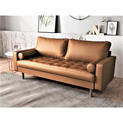 Wilson Faux Leather Mid-century Modern Loveseat
