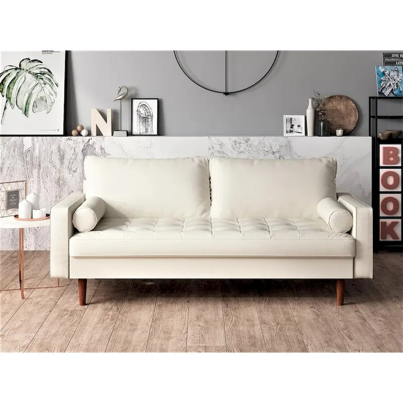 Wilson Faux Leather Mid-century Modern Loveseat