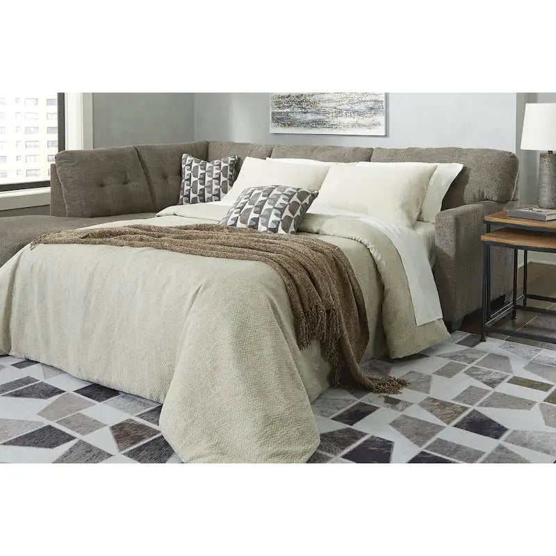 Signature Design by Ashley Mahoney 2-Piece Sleeper Sectional with Chaise - 105W x 90D x 37H