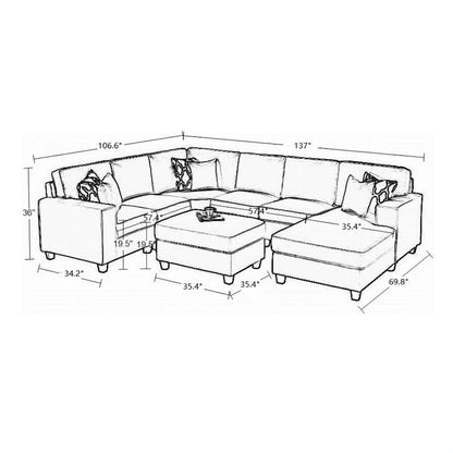 Flexible Combination Module Reversible Sectional Sofa