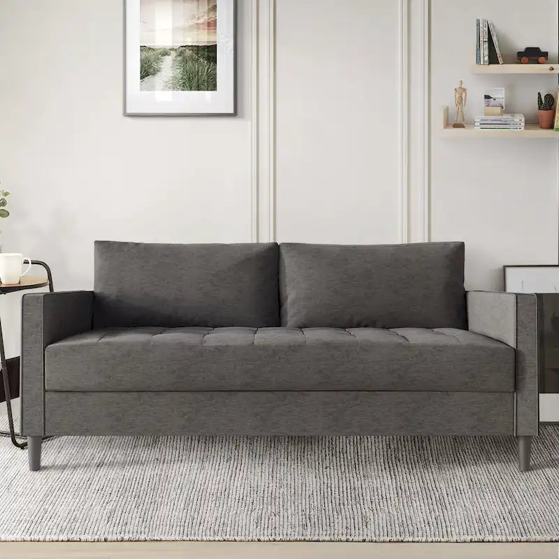 CraftPorch Contemporary Minimalist Linen Upholstered Sofa