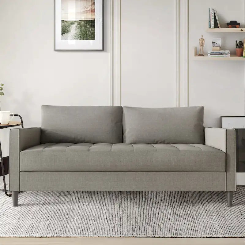 CraftPorch Contemporary Minimalist Linen Upholstered Sofa