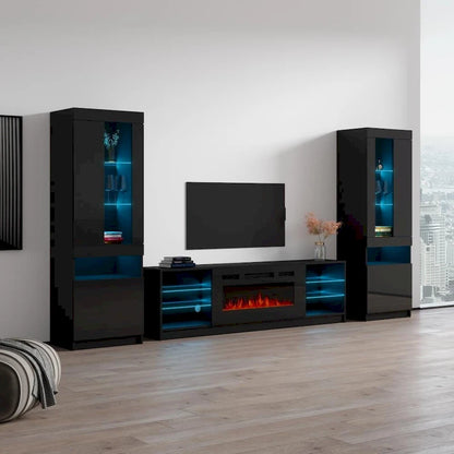 Boston 01 Electric Fireplace Modern Wall Unit Entertainment Center