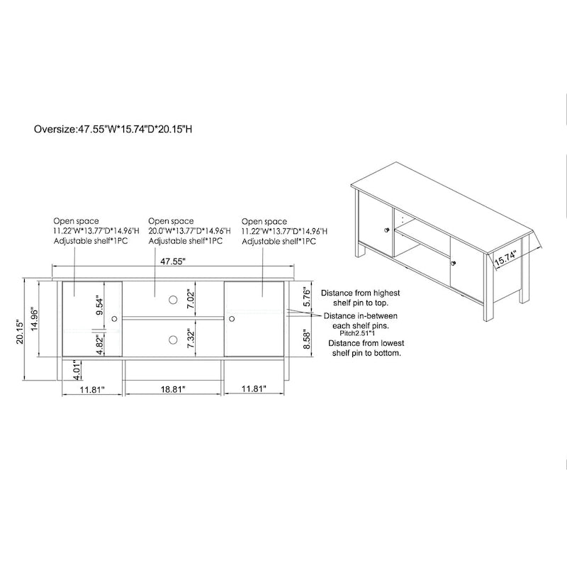 Rogan Transitional Distressed Walnut 48-inch 6-Shelf TV Console by Carbon Loft