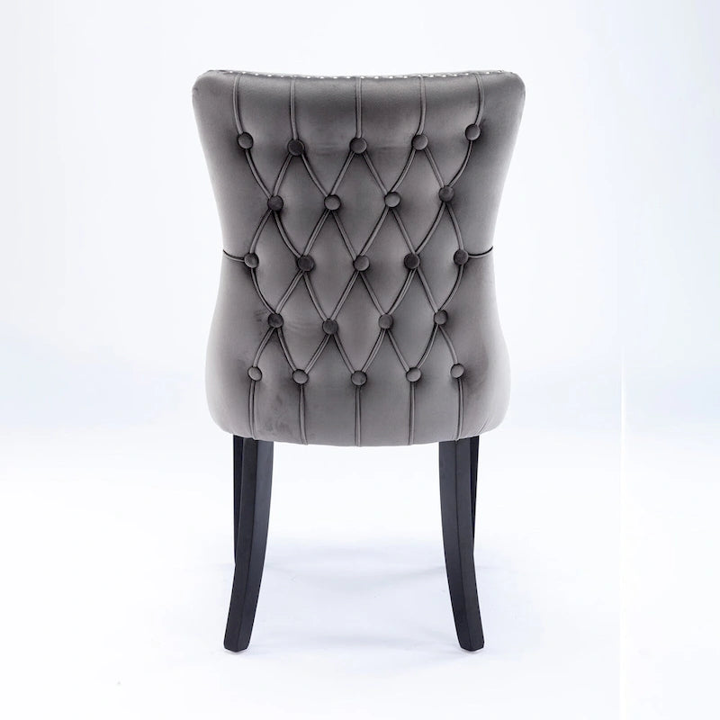 Wing-Back Dining Chair with Backstitching Nailhead Trim