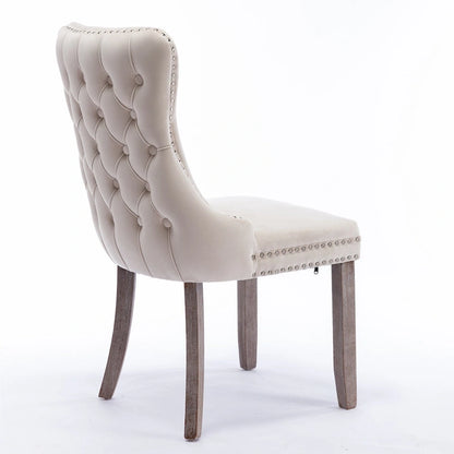 Wing-Back Dining Chair with Backstitching Nailhead Trim