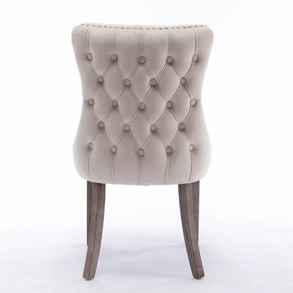 Wing-Back Dining Chair with Backstitching Nailhead Trim