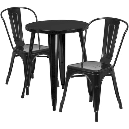 Metal 3-piece Indoor/Outdoor Cafe Set
