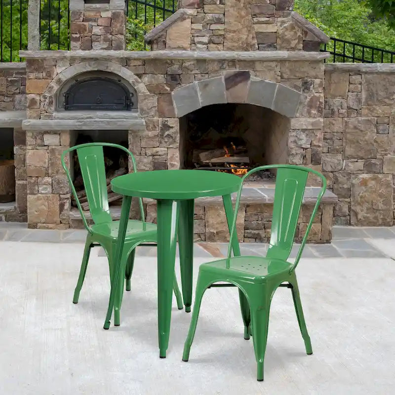 Metal 3-piece Indoor/Outdoor Cafe Set